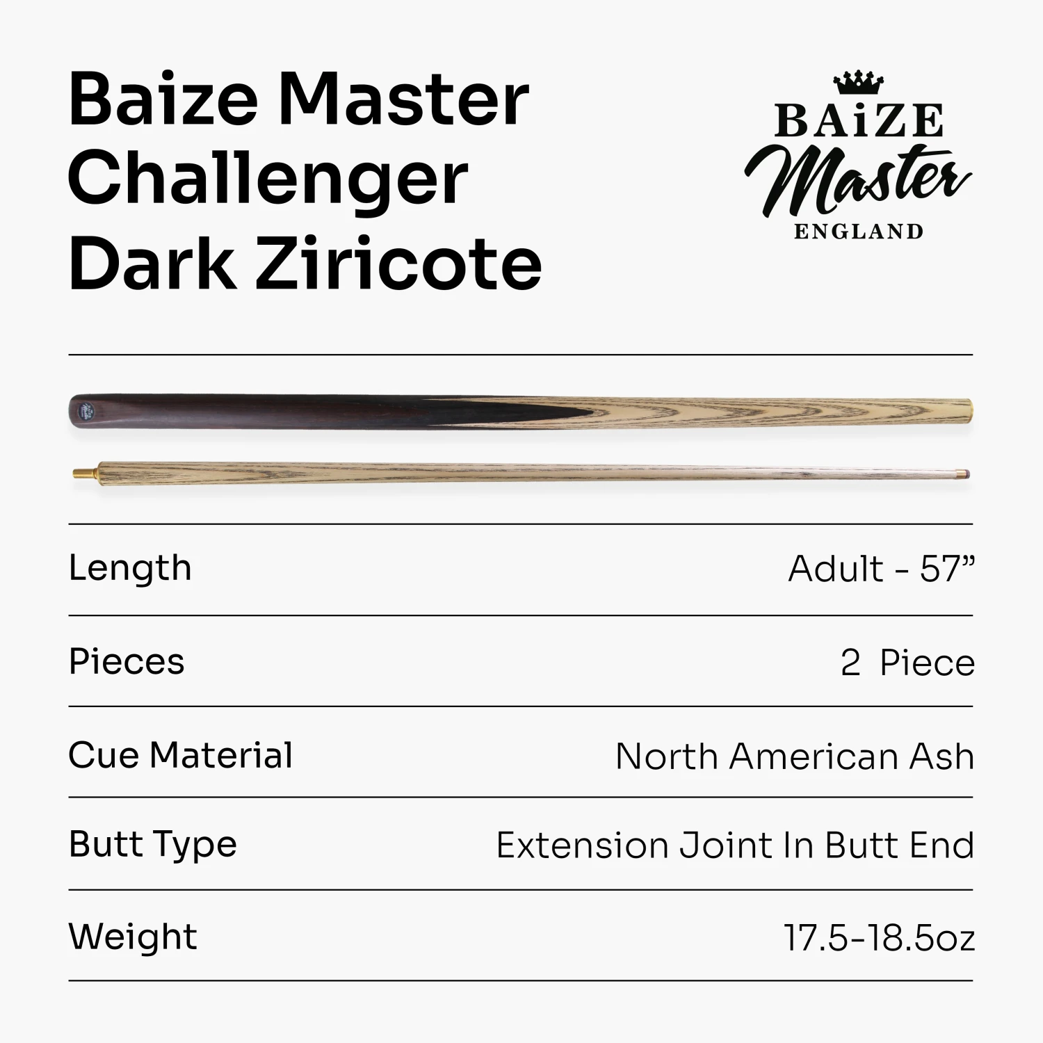 Cue + Case Baize Master Challenger 57 Inch 2 Piece Centre Joint Snooker Pool Cue 9.3mm Pro Leather Tip 16 Cue + Case Baize Master Challenger 57 Inch 2 Piece Centre Joint Snooker Pool Cue 9.3mm Pro Leather Tip - Image 14