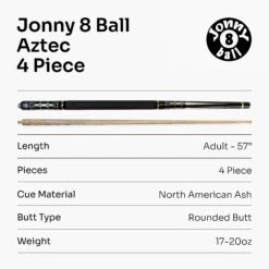 Jonny 8 Ball Jonny 8 Ball AZTEC 8.5mm Tip Adjustable 4 Piece Ash Pub Pool Cue, Shorten To 45" 15 Jonny 8 Ball Jonny 8 Ball AZTEC 8.5mm Tip Adjustable 4 Piece Ash Pub Pool Cue, Shorten To 45" -Slok Billiards Equipment Store Aztec 7 ab894c20 dbcc 4dcc ba10 983874e7cb7f