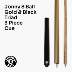 Jonny 8 Ball Jonny 8 Ball TRIAD 57 Inch 3 Piece Snooker Pool Cue 9.5mm Tip - Shorten To 39 Inch -Slok Billiards Equipment Store B G Triad 3