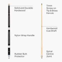 Jonny 8 Ball Jonny 8 Ball 4 Piece Hardwood Adjustable Snooker Pool Cue And SOFT CASE Set With 4 X 11mm Spare Tips -Slok Billiards Equipment Store Black5 c8453664 4235 4a80 a475 acd948e73f9d