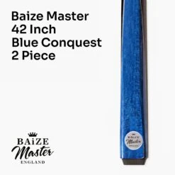Baize Master Baize Master CONQUEST 42 Inch 2 Piece Junior Kids Snooker Pool Cue 9.5mm Layered Tip -Slok Billiards Equipment Store Blue242