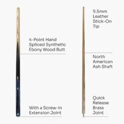 Cue + Case Baize Master CRUCIBLE 57 Inch 2 Piece Snooker Pool Cue And Case Set 9.5mm Tip 35 Cue + Case Baize Master CRUCIBLE 57 Inch 2 Piece Snooker Pool Cue And Case Set 9.5mm Tip -Slok Billiards Equipment Store Blue52pc