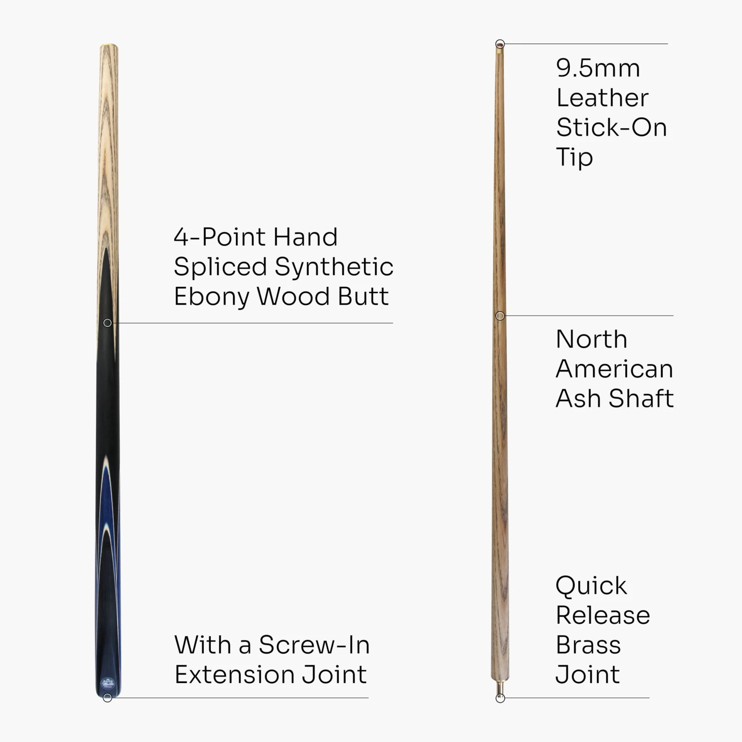 Cue + Case Baize Master CRUCIBLE 57 Inch 2 Piece Snooker Pool Cue And Case Set 9.5mm Tip 16 Cue + Case Baize Master CRUCIBLE 57 Inch 2 Piece Snooker Pool Cue And Case Set 9.5mm Tip - Image 14