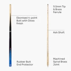 Baize Master Baize Master CONQUEST 52 Inch 2 Piece Junior Snooker Pool Cue With 9.5mm Tip -Slok Billiards Equipment Store Blue5 b446dfe4 d342 4863 be26 8e9df3a7f9e8