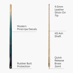 BCE BCE Blue Pinstripe 57 Inch 2 Piece Snooker Pool Cue And Case Set 9.5mm Tip -Slok Billiards Equipment Store BluePinstripe4