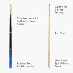 Baize Master Baize Master VICTORY 57 Inch 2 Piece Ash Snooker Pool Cue With 9.5mm Layered Tip -Slok Billiards Equipment Store BlueVictory5 795981cf 473f 4ec7 89fd 9e7003e5fc06