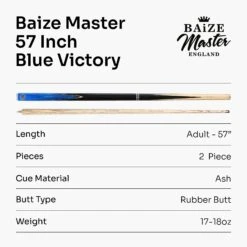 Baize Master Baize Master VICTORY 57 Inch 2 Piece Ash Snooker Pool Cue With 9.5mm Layered Tip -Slok Billiards Equipment Store BlueVictory8 201e036e b50e 459d 8a09 1b8df8bbad88