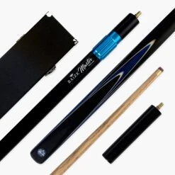 Cue + Case Baize Master CRUCIBLE 57 Inch 2 Piece Snooker Pool Cue And Case Set 9.5mm Tip 30 Cue + Case Baize Master CRUCIBLE 57 Inch 2 Piece Snooker Pool Cue And Case Set 9.5mm Tip -Slok Billiards Equipment Store Blue 1 2pc