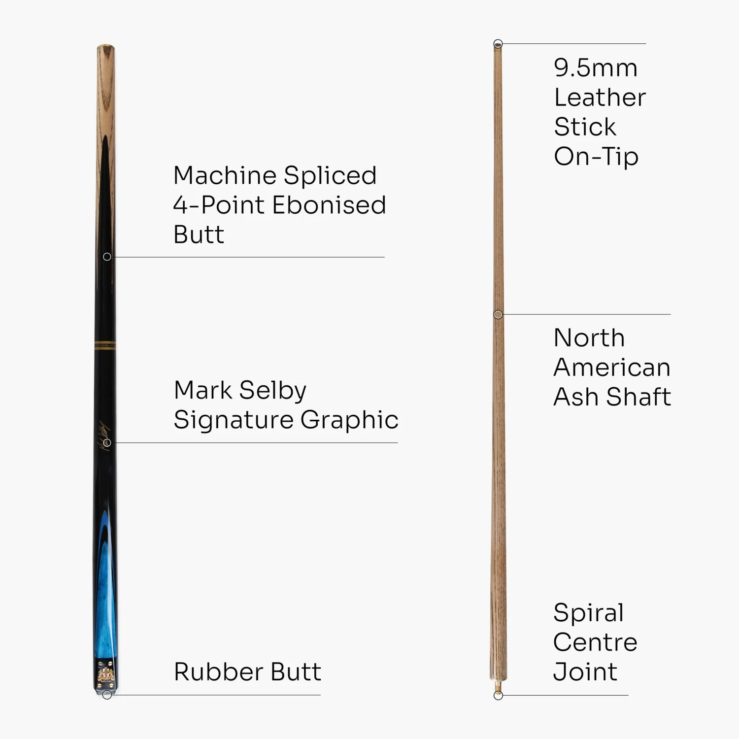 BCE BCE MARK SELBY Signature Heritage 57 Inch 2 Piece Snooker Pool Cue 9.5mm Tip 20 BCE BCE MARK SELBY Signature Heritage 57 Inch 2 Piece Snooker Pool Cue 9.5mm Tip - Image 18