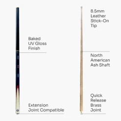 Jonny 8 Ball Jonny 8 Ball COMET 57 Inch 2 Piece Centre Joint Ash English Pool Cue With 8.5mm Tip 27 Jonny 8 Ball Jonny 8 Ball COMET 57 Inch 2 Piece Centre Joint Ash English Pool Cue With 8.5mm Tip -Slok Billiards Equipment Store Blue Comet 4