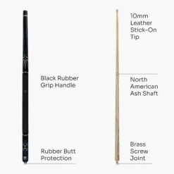 Jonny 8 Ball Jonny 8 Ball BLUE INCA 10mm Tip, Adjustable 4 Piece Ash Pool Cue Shorten To 45" -Slok Billiards Equipment Store Blue Inca 4