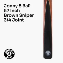 Jonny 8 Ball Jonny 8 Ball 3/4 SNIPER 57 Inch Ash English Pool Cue With 8mm Layered Pro Tip -Slok Billiards Equipment Store Brown2