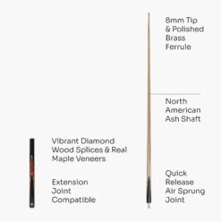 Jonny 8 Ball Jonny 8 Ball 3/4 SNIPER 57 Inch Ash English Pool Cue With 8mm Layered Pro Tip -Slok Billiards Equipment Store Brown4