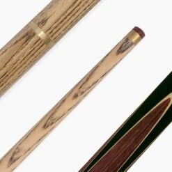 Baize Master Baize Master CRUCIBLE 57 Inch 2 Piece Centre Joint Ash Snooker Pool Cue With 9.5mm Tip + Mini Butt Extension -Slok Billiards Equipment Store Brown 7 2pc