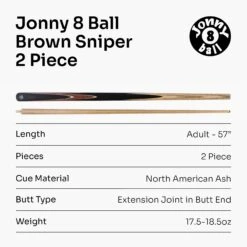 Jonny 8 Ball Jonny 8 Ball 2 Piece SNIPER 57 Inch Ash English Pool Cue With 8mm Pro Leather Tip 35 Jonny 8 Ball Jonny 8 Ball 2 Piece SNIPER 57 Inch Ash English Pool Cue With 8mm Pro Leather Tip -Slok Billiards Equipment Store Brown 7 c08a5bf7 ce6d 4956 985a 3a6f09733996