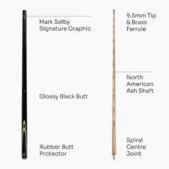 BCE BCE Mark Selby CREAM FLASH 2 Piece Matching Ash Pool Snooker Cue – 9.5mm Tip -Slok Billiards Equipment Store Cream Flash 4