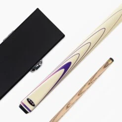 BCE BCE Cream & Purple 57 Inch 2 Piece Snooker Pool Cue And Case Set 9.5mm Tip