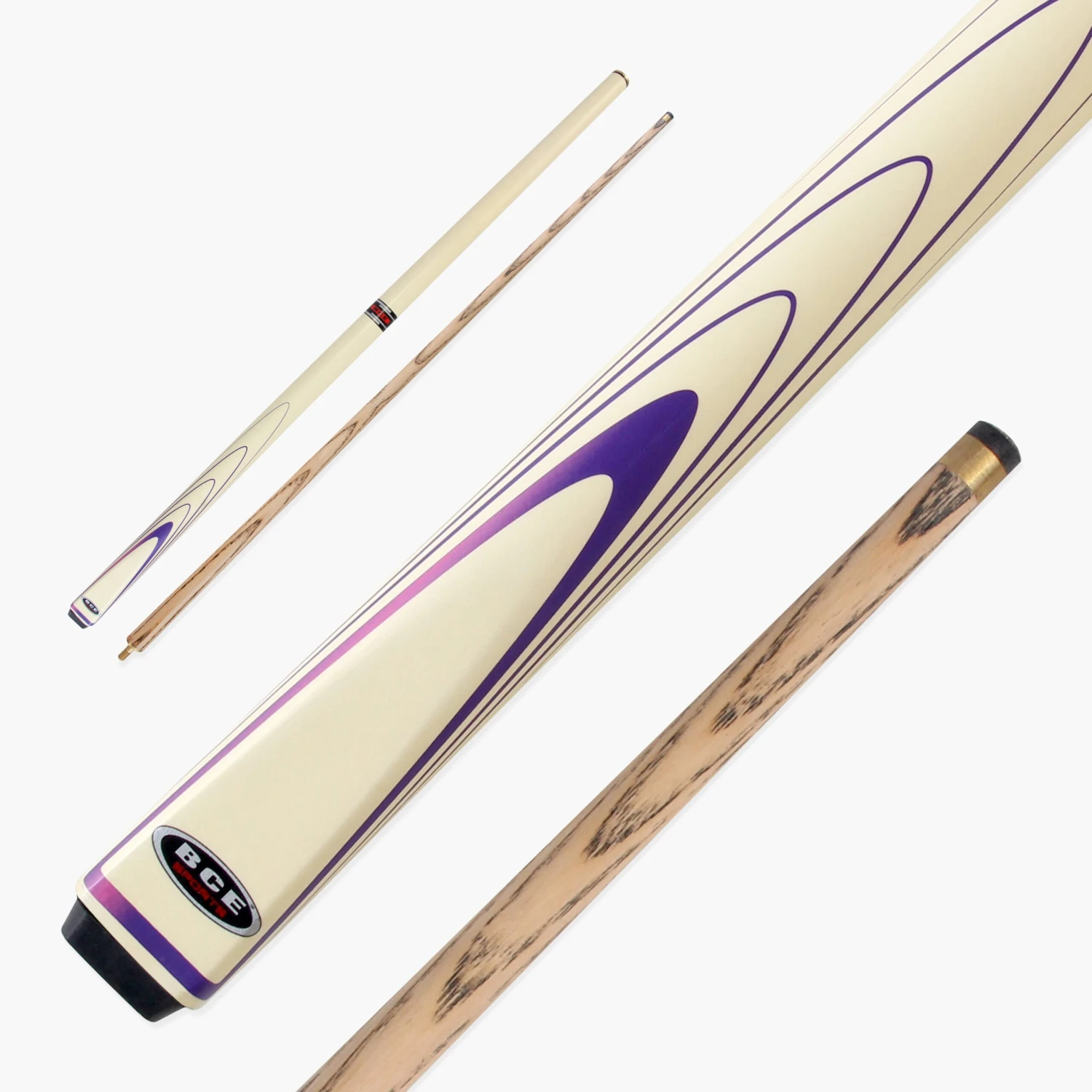 BCE BCE Stylish Cream & Purple 2-Piece Ash Snooker Pool Cue BSP-2 3 BCE BCE Stylish Cream & Purple 2-Piece Ash Snooker Pool Cue BSP-2