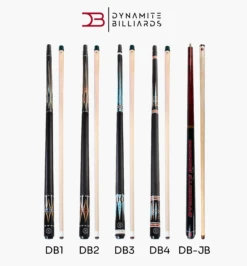 Cue + Case Darren Appleton Signature Series Dynamite Breaker 3 Piece American Pool Break Jump Cue With 13mm Phenolic Tip -Slok Billiards Equipment Store DB Group Shot