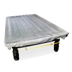 Cue & Case SILVER VINYL 12ft Fitted Full Sized Snooker Table Cover With Elasticated Corners