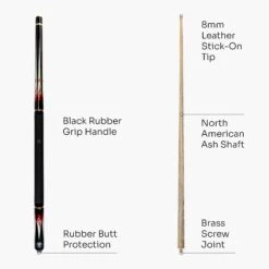 Jonny 8 Ball Jonny 8 Ball 57 Inch Adjustable 4 Piece Pool Cue 8mm Tip - Shorten To 45 Inch 27 Jonny 8 Ball Jonny 8 Ball 57 Inch Adjustable 4 Piece Pool Cue 8mm Tip - Shorten To 45 Inch -Slok Billiards Equipment Store Flame 4