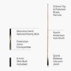 Baize Master BAIZE MASTER Limited Edition Gold Series 58 Inch ¾ Jointed Professional Snooker Pool Cue 9.5mm With Hand-fitted Medium Pro Layered Tip – Polished And Finished Locally In The UK! -Slok Billiards Equipment Store G12 6 v2