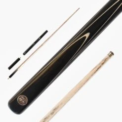 Baize Master BAIZE MASTER Limited Edition Gold Series 57 Inch ¾ Jointed Professional English Pool Cue 8.5mm With Hand-fitted Medium Pro Tip – Polished And Finished Locally In The UK!
