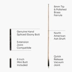 Baize Master BAIZE MASTER Limited Edition Gold Series 57 Inch ¾ Jointed Professional English Pool Cue 8.5mm With Hand-fitted Medium Pro Tip – Polished And Finished Locally In The UK! -Slok Billiards Equipment Store G4 6