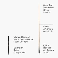 Jonny 8 Ball Jonny 8 Ball 3/4 SNIPER 57 Inch Ash English Pool Cue With 8mm Layered Pro Tip -Slok Billiards Equipment Store Grey4