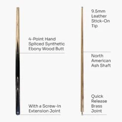 Baize Master Baize Master CRUCIBLE 57 Inch 2 Piece Centre Joint Ash Snooker Pool Cue With 9.5mm Tip + Mini Butt Extension -Slok Billiards Equipment Store Grey52pc 9557f788 c2c5 494b ad0c 0517da412392