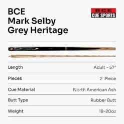 BCE BCE MARK SELBY Signature Heritage 57 Inch 2 Piece Snooker Pool Cue 9.5mm Tip 28 BCE BCE MARK SELBY Signature Heritage 57 Inch 2 Piece Snooker Pool Cue 9.5mm Tip -Slok Billiards Equipment Store Grey7 fdf2abde 238c 4f30 a829 fc95b238b59d