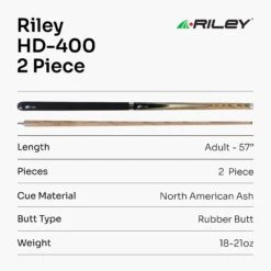 Riley Riley HD-400 ASI 2 Piece Weight Adjustable Snooker Pool Cue With WAC Technology 9.5mm Tip 15 Riley Riley HD-400 ASI 2 Piece Weight Adjustable Snooker Pool Cue With WAC Technology 9.5mm Tip -Slok Billiards Equipment Store HD 400 7