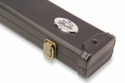 Baize Master Baize Master Deluxe PLAIN BLACK 2pc Pool And Snooker Cue Case With Metal Badge And Plastic Ends - Black White Interior -Slok Billiards Equipment Store IMG 0415