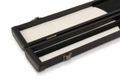 Baize Master Baize Master Deluxe PLAIN BLACK 2pc Pool And Snooker Cue Case With Metal Badge And Plastic Ends - Black White Interior -Slok Billiards Equipment Store IMG 0560