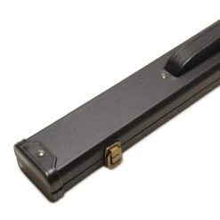 Cue & Case Plain Black 42 Inch Deluxe Junior Kids Hard Snooker Pool Cue Case For 42 Inch 2pc Cues With Black And White Interior