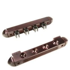 Cue & Case MAHOGANY 4 Way CLIP 2pc Wall Mounted Snooker Cue Rack - Holds 4 Cues