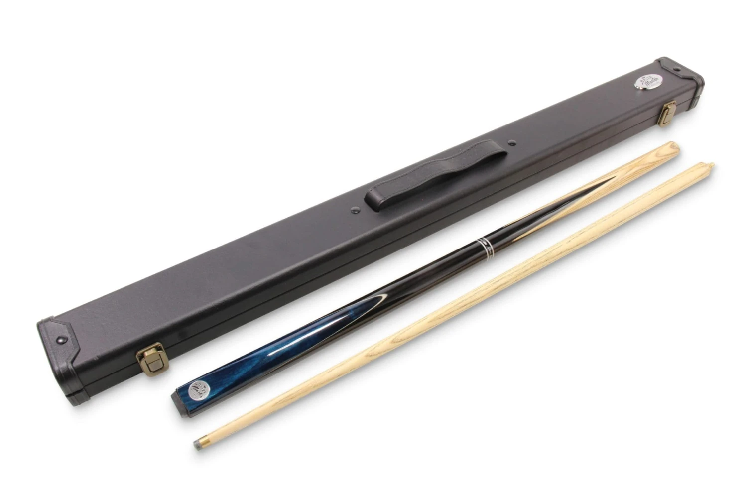 Baize Master Baize Master Silver Series 52 Inch BLUE CONQUEST Snooker Pool 2pc Ash Cue Set With Baize Master Black Metal Badge Case - 9.5mm 4 Baize Master Baize Master Silver Series 52 Inch BLUE CONQUEST Snooker Pool 2pc Ash Cue Set With Baize Master Black Metal Badge Case - 9.5mm - Image 2