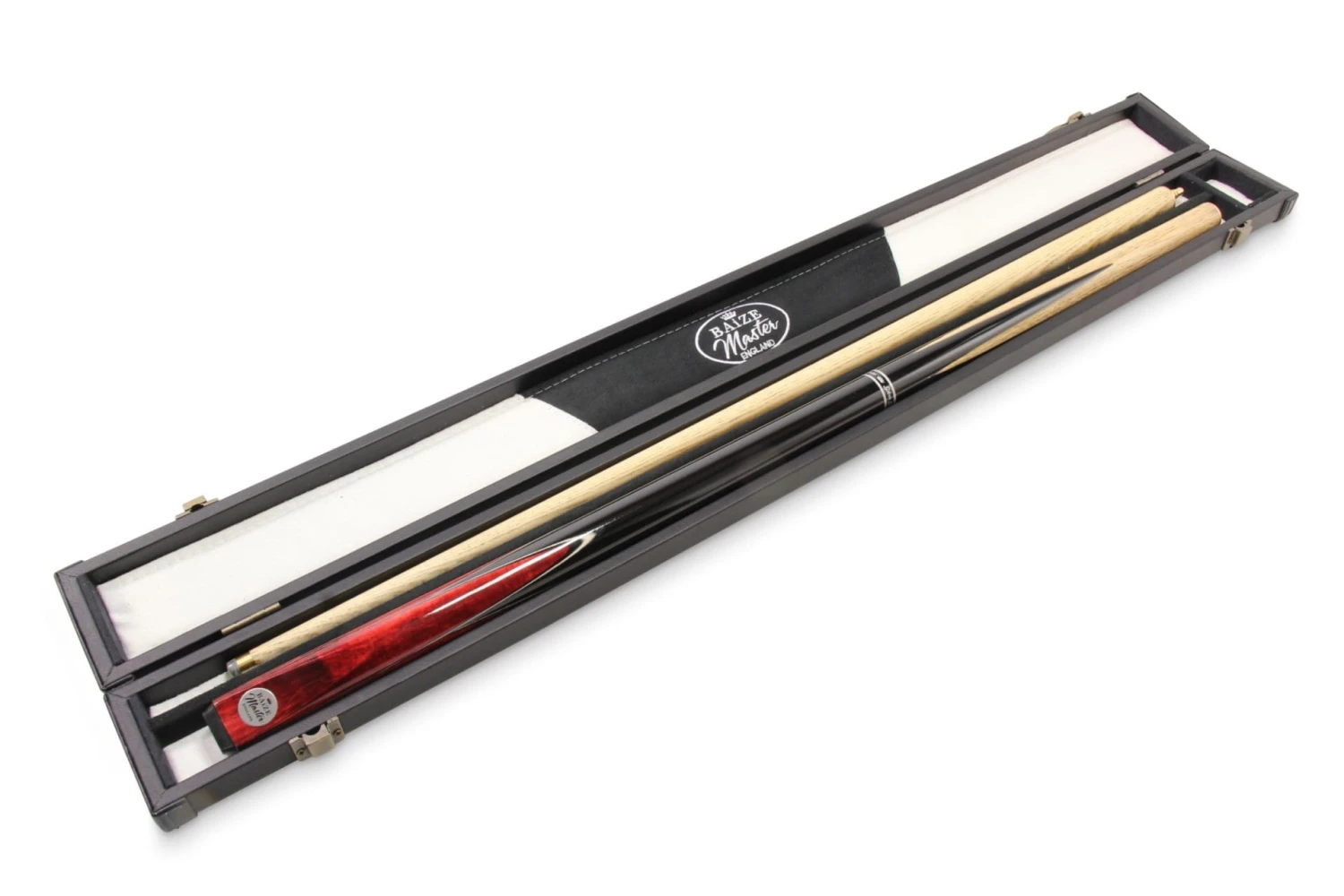 Baize Master Baize Master Silver Series 57 Inch RED VICTORY Snooker Pool 2pc Ash Cue Set With Baize Master Black Metal Badge Case And 2 X Chalk - 9.5mm Tip 4 Baize Master Baize Master Silver Series 57 Inch RED VICTORY Snooker Pool 2pc Ash Cue Set With Baize Master Black Metal Badge Case And 2 X Chalk - 9.5mm Tip - Image 2