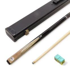 Baize Master Baize Master Silver Series 57 Inch GREY VICTORY Snooker Pool 2pc Ash Cue Set With Baize Master Black Metal Badge Case And 2 X Chalk - 9.5mm