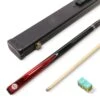 Baize Master Baize Master Silver Series 57 Inch RED VICTORY Snooker Pool 2pc Ash Cue Set With Baize Master Black Metal Badge Case And 2 X Chalk - 9.5mm Tip