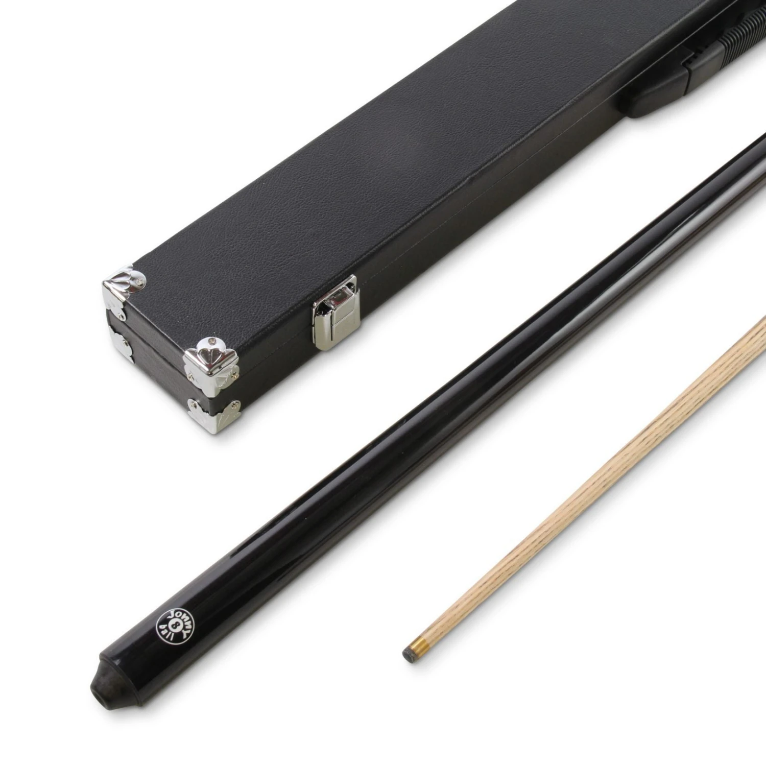 Jonny 8 Ball Jonny 8 Ball BLACK JET PRO PRECISION 57 Inch 8mm Tip English Pool Cue With Matching Ash Grain And Jonny 8 Ball BLACK REINFORCED Hard Case 3 Jonny 8 Ball Jonny 8 Ball BLACK JET PRO PRECISION 57 Inch 8mm Tip English Pool Cue With Matching Ash Grain And Jonny 8 Ball BLACK REINFORCED Hard Case
