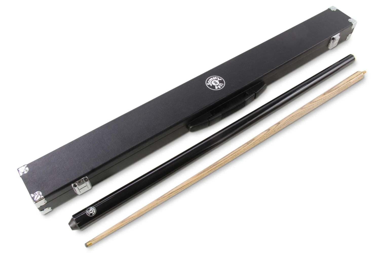 Jonny 8 Ball Jonny 8 Ball BLACK JET PRO PRECISION 57 Inch 8mm Tip English Pool Cue With Matching Ash Grain And Jonny 8 Ball BLACK REINFORCED Hard Case 4 Jonny 8 Ball Jonny 8 Ball BLACK JET PRO PRECISION 57 Inch 8mm Tip English Pool Cue With Matching Ash Grain And Jonny 8 Ball BLACK REINFORCED Hard Case - Image 2