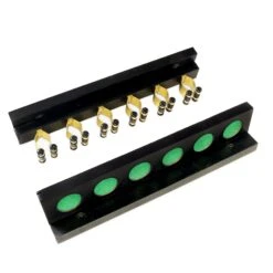 Cue + Case Funky Chalk 6 Way STRAIGHT Wall Mounted Snooker Pool Cue Rack With Brass Clips - Holds 6 Cues