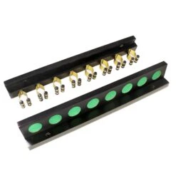 Cue + Case Funky Chalk 8 Way STRAIGHT Wall Mounted Snooker Pool Cue Rack With Brass Clips - Holds 8 Cues
