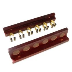 Cue + Case Funky Chalk 6 Way STRAIGHT Wall Mounted Snooker Pool Cue Rack With Brass Clips - Holds 6 Cues -Slok Billiards Equipment Store IMG 9882edit2 1 scaled 1