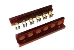 Cue + Case Funky Chalk 6 Way STRAIGHT Wall Mounted Snooker Pool Cue Rack With Brass Clips - Holds 6 Cues -Slok Billiards Equipment Store IMG 9898edit2 scaled 1