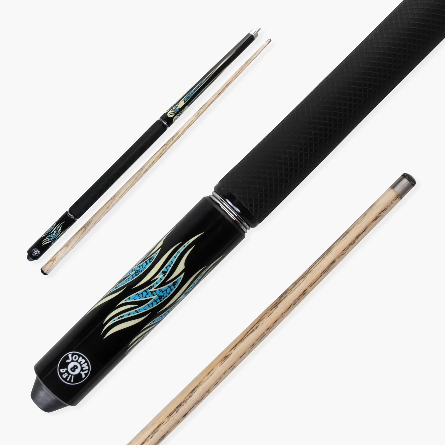 Cue + Case Jonny 8 Ball AQUA RISS 57 Inch 2 Piece Centre Joint English Pool Cue With 8.5mm Elk Master Tip 3 Cue + Case Jonny 8 Ball AQUA RISS 57 Inch 2 Piece Centre Joint English Pool Cue With 8.5mm Elk Master Tip
