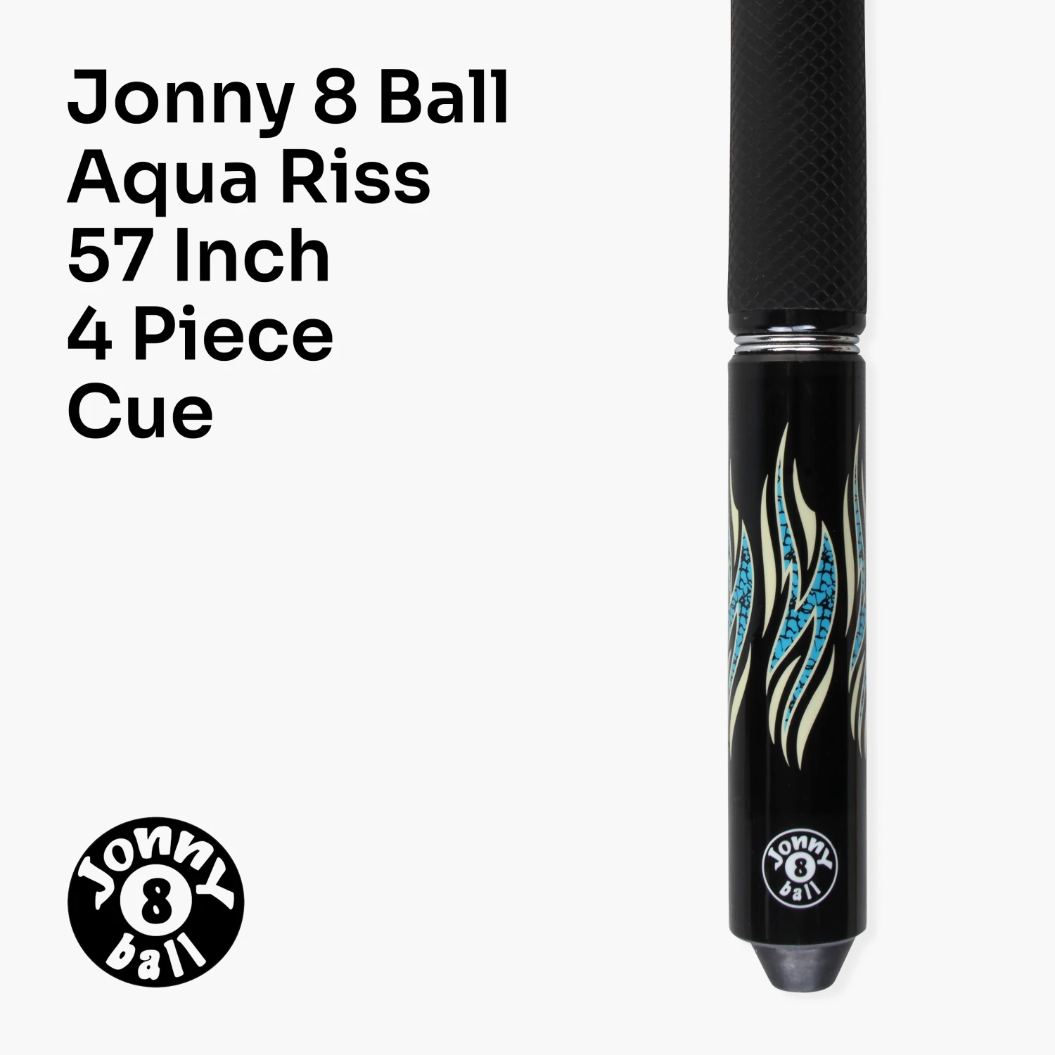 Cue + Case Jonny 8 Ball AQUA RISS 57 Inch 2 Piece Centre Joint English Pool Cue With 8.5mm Elk Master Tip 4 Cue + Case Jonny 8 Ball AQUA RISS 57 Inch 2 Piece Centre Joint English Pool Cue With 8.5mm Elk Master Tip - Image 2