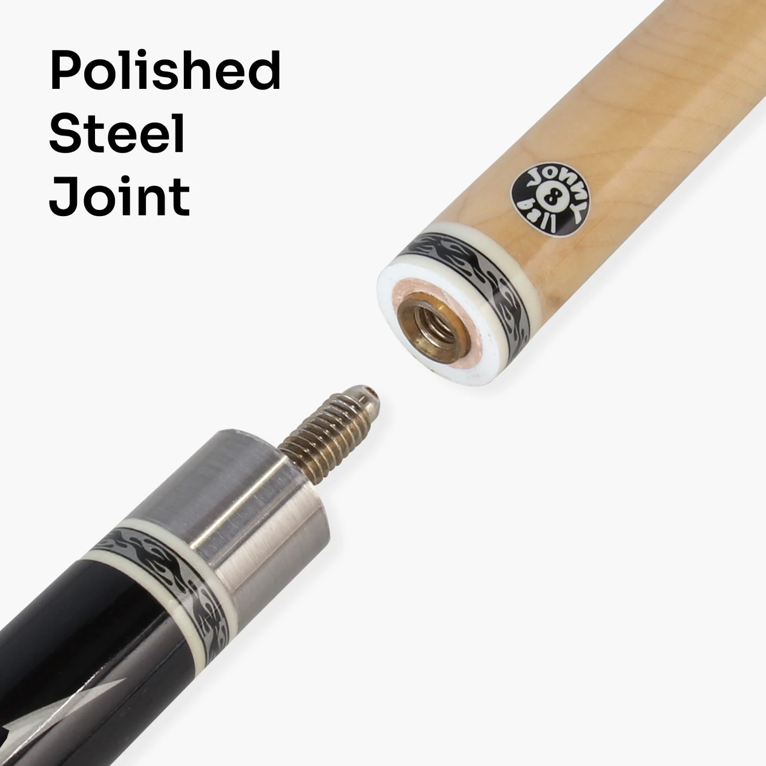 Jonny 8 Ball Jonny 8 Ball FLAME 58 Inch 2 Piece Snooker Pool Cue With Maple Shaft 11mm Tip 5 Jonny 8 Ball Jonny 8 Ball FLAME 58 Inch 2 Piece Snooker Pool Cue With Maple Shaft 11mm Tip - Image 3