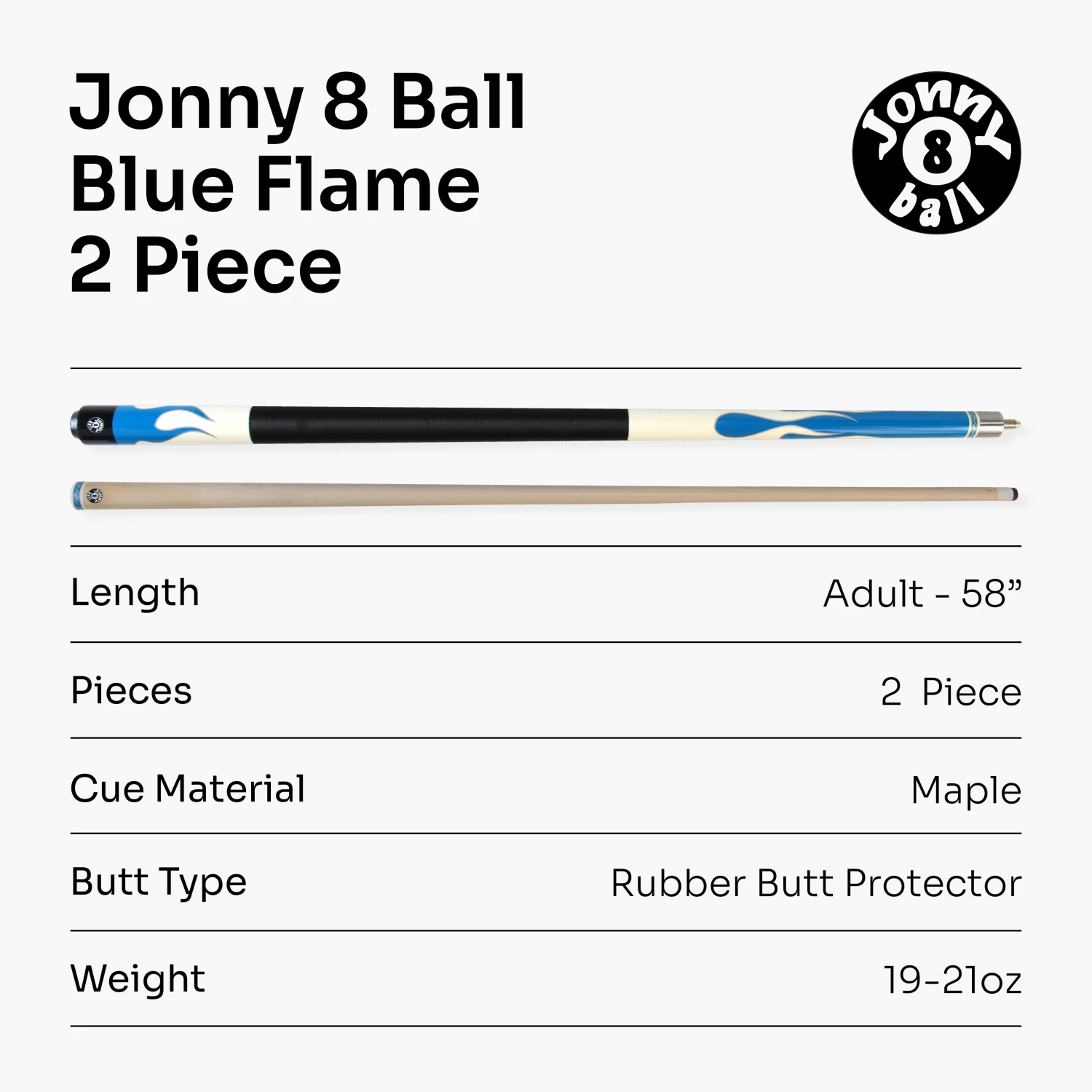 Jonny 8 Ball Jonny 8 Ball FLAME 58 Inch 2 Piece Snooker Pool Cue With Maple Shaft 11mm Tip 16 Jonny 8 Ball Jonny 8 Ball FLAME 58 Inch 2 Piece Snooker Pool Cue With Maple Shaft 11mm Tip - Image 14
